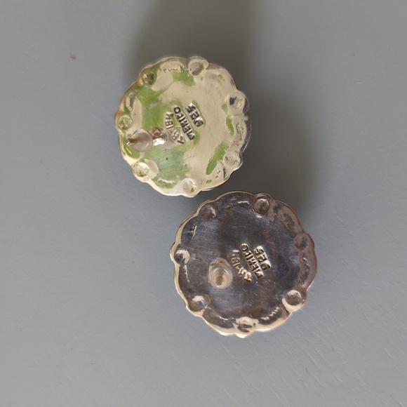 Taxco Mexico Concho earrings - Picture 3 of 7